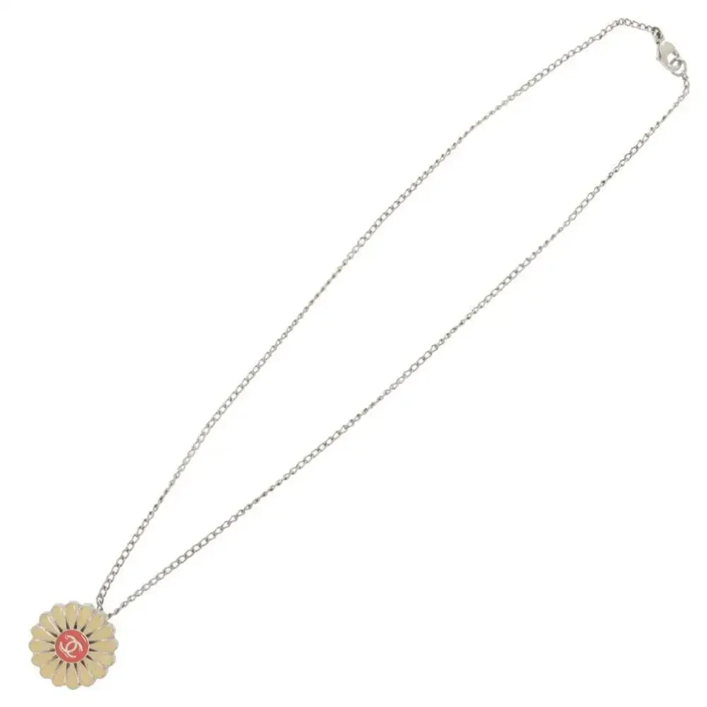 CHANEL Silver Logo Necklace
